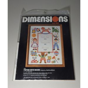 Vintage Dimensions 1981 Funtime Birth Record 3024 Cross Stitch by Marsha Winborn